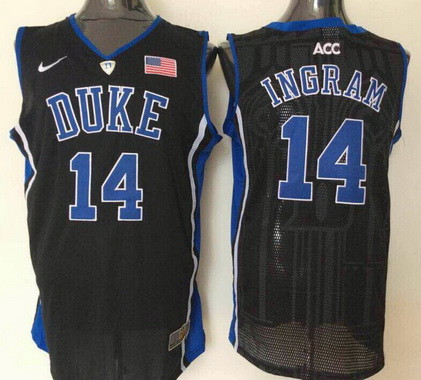Men's Duke Blue Devils #14 Brandon Ingram Black College Basketball Nike Swingman Jersey