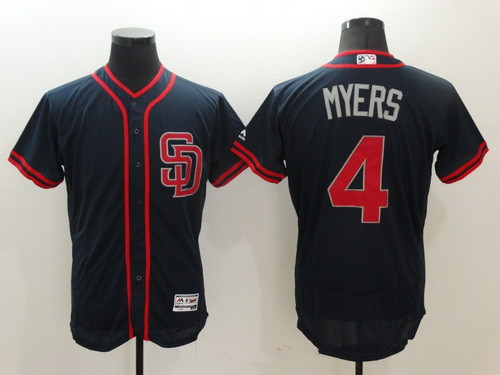 Men's San Diego Padres #4 Wil Myers Navy Blue Fashion Stars & Stripes 2016 Flexbase MLB Independence Day Jersey