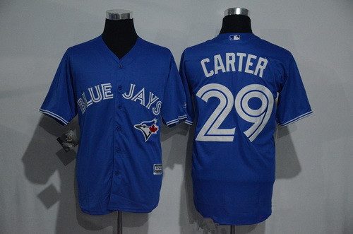 Men's Toronto Blue Jays #29 Joe Carter Retired Royal Blue Cool Base Stitched MLB Jersey