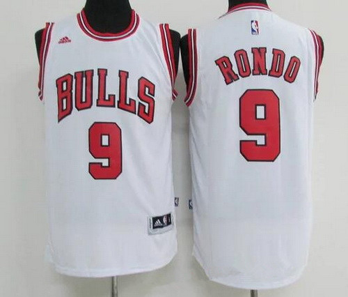 Men's Chicago Bulls #9 Rajon Rondo White Revolution 30 Swingman Adidas Basketball Jersey