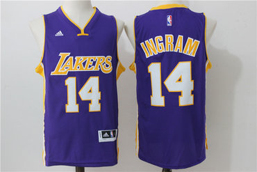 Men's Los Angeles Lakers #14 Brandon Ingram Purple Revolution 30 Swingman Basketball Jersey