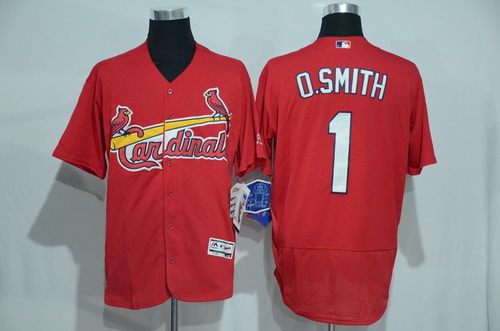 Men's St. Louis Cardinals #1 Ozzie Smith Retired Red 2016 Flexbase Majestic Baseball Jersey