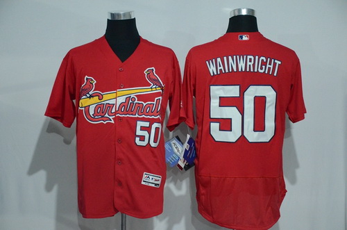 Men's St. Louis Cardinals #50 Adam Wainwright Red 2016 Flexbase Majestic Baseball Jersey