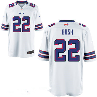 Youth Buffalo Bills #22 Reggie Bush White Road Stitched NFL Nike Game Jersey