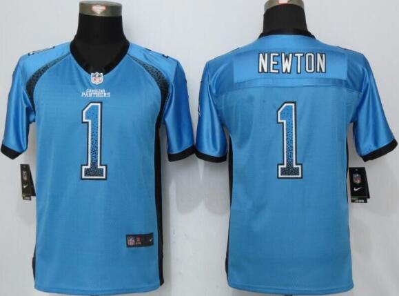 Youth Carolina Panthers #1 Cam Newton Light Blue Drift Fashion NFL Nike Jersey