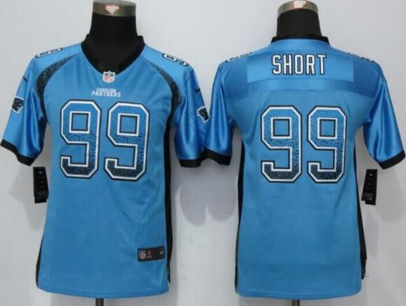 Youth Carolina Panthers #99 Kawann Short Light Blue Drift Fashion NFL Nike Jersey