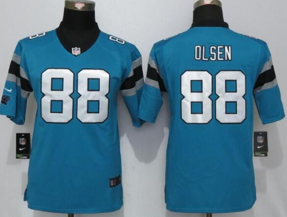 Youth Carolina Panthers #88 Greg Olsen Light Blue Alternate NFL Nike Game Jersey 