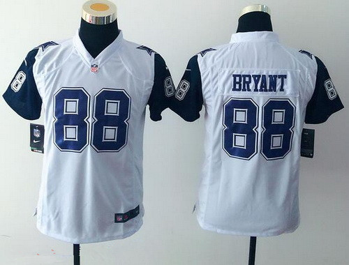 Youth Dallas Cowboys #88 Dez Bryant Nike White Color Rush 2015 NFL Game Jersey