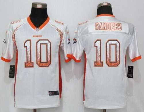 Youth Denver Broncos #10 Emmanuel Sanders White Drift Fashion Stitched Nike NFL Football Jersey