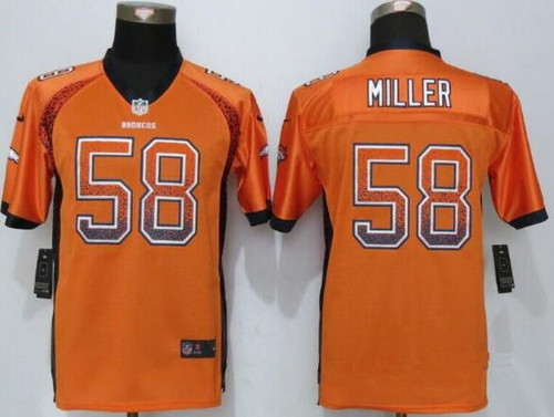 Youth Denver Broncos #58 Von Miller Orange Drift Fashion Stitched Nike NFL Football Jersey