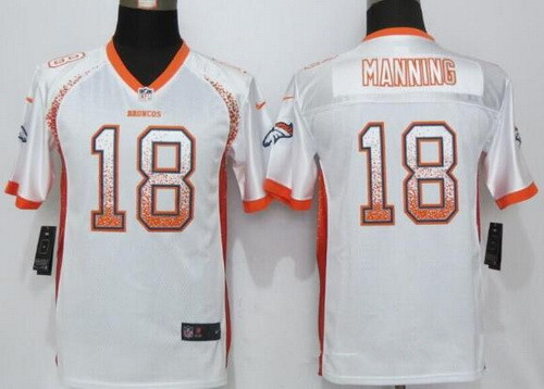 Youth Denver Broncos #18 Peyton Manning White Drift Fashion Stitched Nike NFL Football Jersey