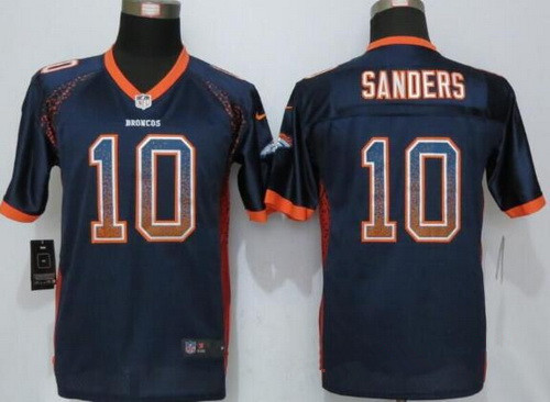 Youth Denver Broncos #10 Emmanuel Sanders Navy Blue Drift Fashion Stitched Nike NFL Football Jersey