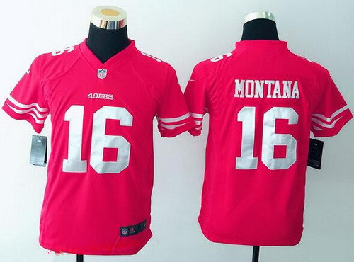 Youth San Francisco 49ers #16 Joe Montana Scarlet Red Retired Player NFL Nike Game Jersey