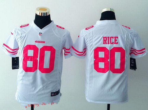 Youth San Francisco 49ers #80 Jerry Rice White Retired Player NFL Nike Game Jersey