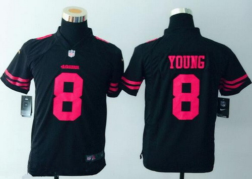 Youth San Francisco 49ers #8 Steve Young Black Retired Player 2015 NFL Nike Game Jersey
