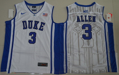 Men's Duke Blue Devils #3 Garyson Allen White College Basketball Nike Swingman Stitched NCAA Jersey