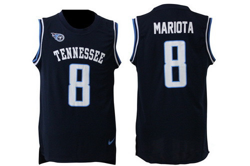 Men's Tennessee Titans #8 Marcus Mariota Navy Blue Nike Tank Top Stitched NFL Limited Jersey