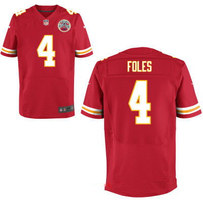Men's Kansas City Chiefs #4 Nick Foles Red Team Color Stitched NFL Nike Elite Jersey