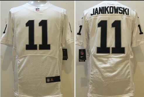 Men's Oakland Raiders #11 Sebastian Janikowski New White Road Stitched NFL Nike Elite Jersey