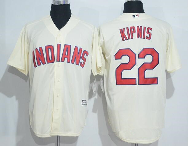 Men's Cleveland Indians #22 Jason Kipnis Cream Stitched MLB Majestic Cool Base Jersey