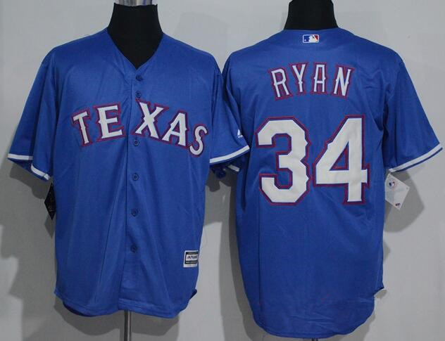 Men's Texas Rangers #34 Nolan Ryan Retired Royal Blue Stitched MLB Majestic Cool Base Jersey