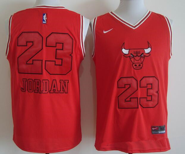 Men's Chicago Bulls #23 Michael Jordan Red Bull Head Fashion Stitched NBA Nike Swingman Jersey