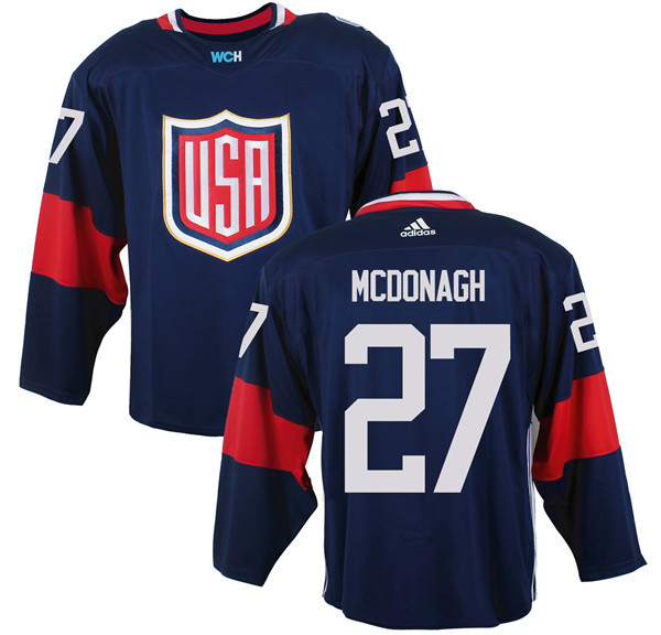 Men's Team USA #27 Ryan McDonagh Navy Blue 2016 World Cup of Hockey Game Jersey