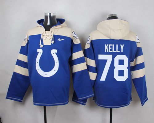 Nike Colts #78 Ryan Kelly Royal Blue Player Pullover Hoodie