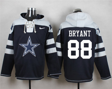 Nike Cowboys #88 Dez Bryant Navy Blue Player Pullover Hoodie