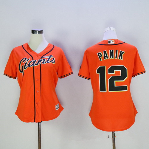 Women's San Francisco Giants #12 Joe Panik Orange MLB Cool Base Stitched Baseball Jersey
