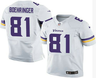 Men's Minnesota Vikings #81 Moritz Boehringer White Stitched NFL Elite Jersey