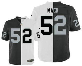 Men's Oakland Raiders #52 Khalil Mack Black With White Two Tone Elite Jersey
