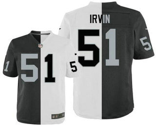 Men's Oakland Raiders #51 Bruce Irvin Black With White Two Tone Elite Jersey