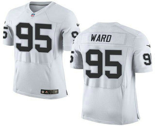 Men's Oakland Raiders #95 Jihad Ward White Road 2015 NFL Nike Elite Jersey