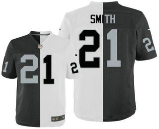 Men's Oakland Raiders #21 Sean Smith Black With White Two Tone Elite Jersey