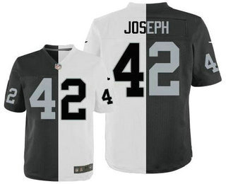 Men's Oakland Raiders #42 Karl Joseph Black With White Two Tone Elite Jersey