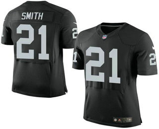 Men's Oakland Raiders #21 Sean Smith Black Team Color NFL Nike Elite Jersey