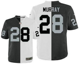 Men's Oakland Raiders #28 Latavius Murray Black With White Two Tone Elite Jersey