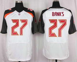 Men's Tampa Bay Buccaneers #27 Johnthan Banks White Road NFL Nike Elite Jersey