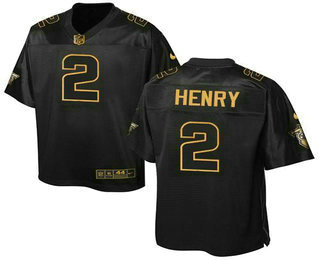 Men's Tennessee Titans #2 Derrick Henry Black Stitched NFL Elite Pro Line Gold Collection Jersey