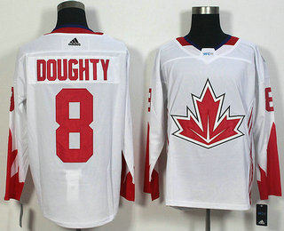 Men's Team Canada #8 Drew Doughty White 2016 World Cup of Hockey Game Jersey