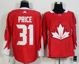 Men's Team Canada #31 Carey Price Red 2016 World Cup of Hockey Game Jersey