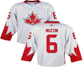 Team Canada Men's #6 Jake Muzzin White 2016 World Cup Stitched NHL Jersey