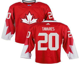 Team Canada Men's #20 John Tavares Red 2016 World Cup Stitched NHL Jersey