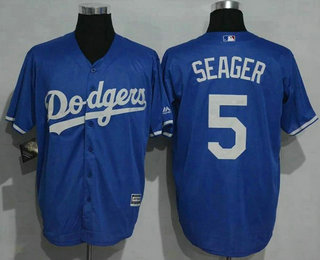 Men's Los Angeles Dodgers #5 Corey Seager Blue New Cool Base Jersey