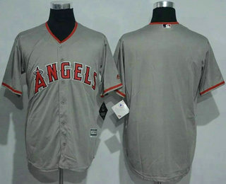 Men's LA Angels of Anaheim Blank Grey New Cool Base Jersey