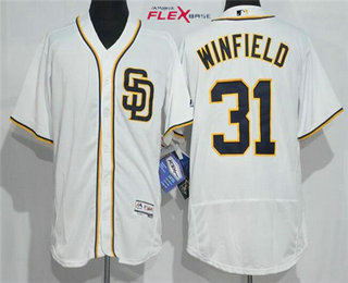 Men's San Diego Padres Retired Player #31 Dave Winfield Home White 2016 Flexbase Majestic Baseball Jersey
