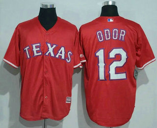 Men's Texas Rangers #12 Rougned Odor Red New Cool Base Jersey