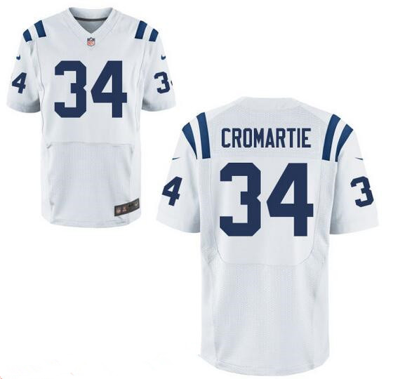 Men's Indianapolis Colts #34 Antonio Cromartie White Road Stitched NFL Nike Elite Jersey
