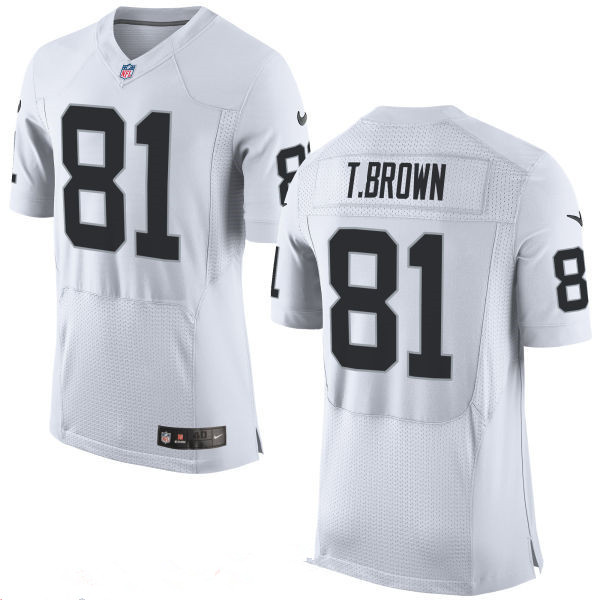 Men's Oakland Raiders #81 Tim Brown NEW White Stitched NFL Retired Player Nike Elite Jersey